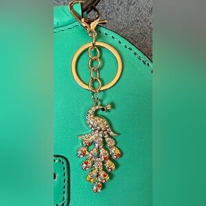 Chloe Accessory Peacock Gold tone Keychain and Bag Charm